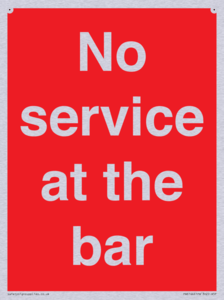 No service at the bar